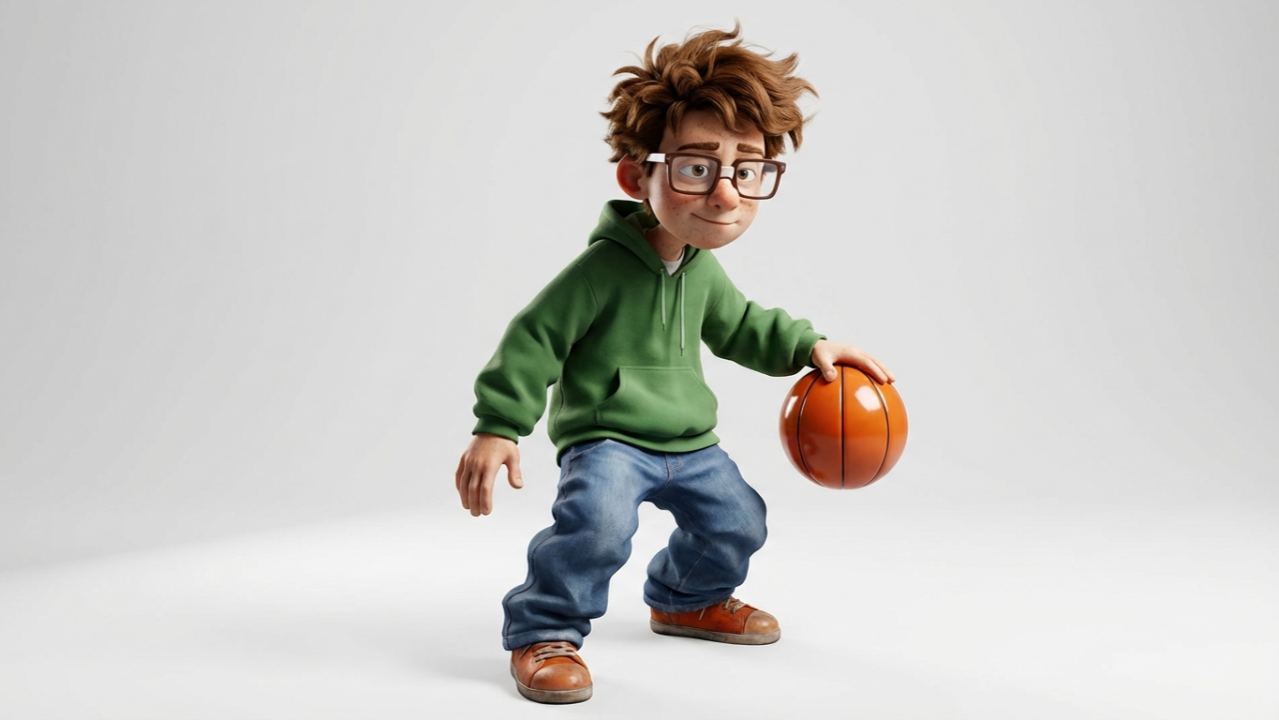 This is an actual historical photo of me playing basketball as a child. Credit: Nano Banana