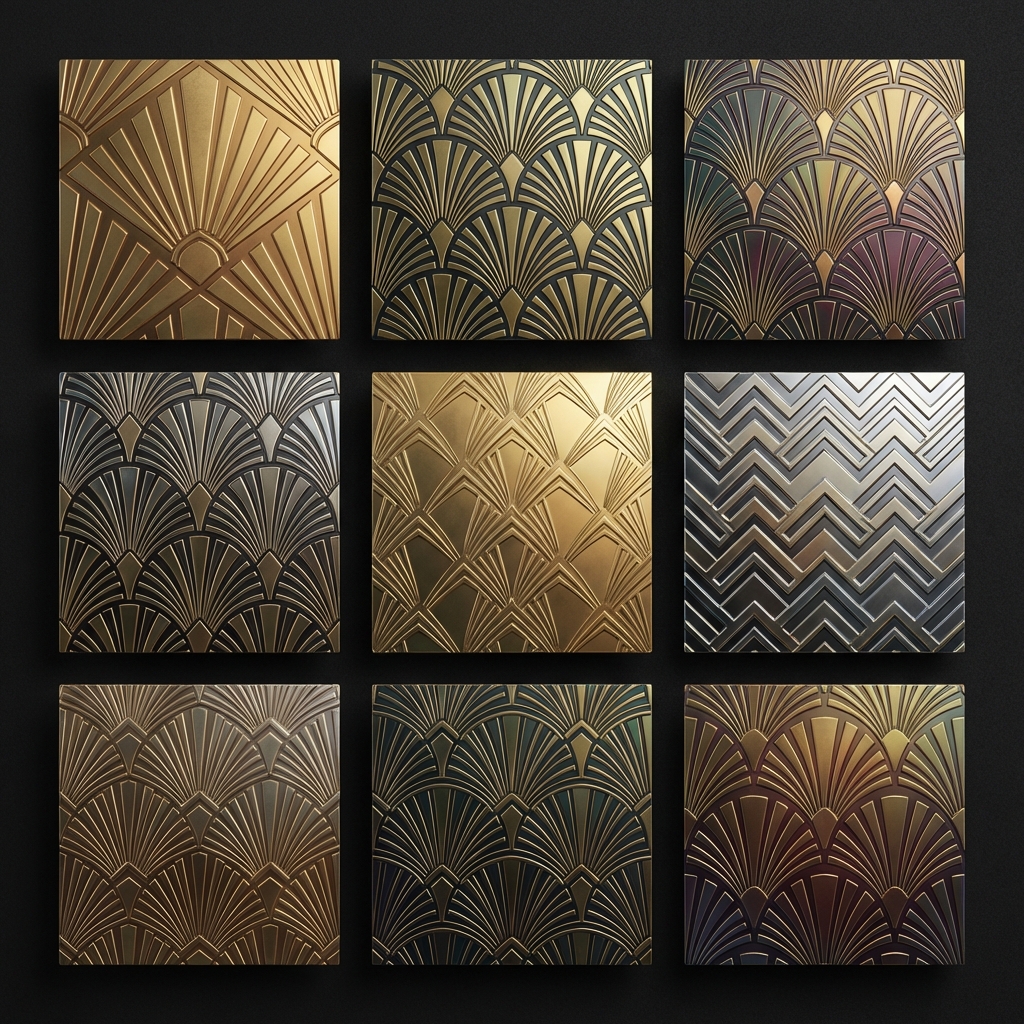 Art Deco Gold Tile Grid