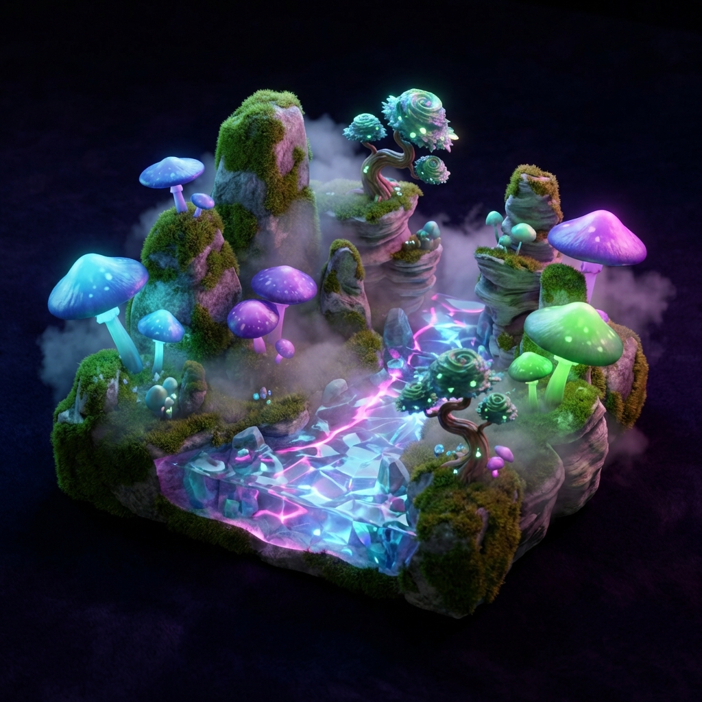 Neon Mushroom Grotto